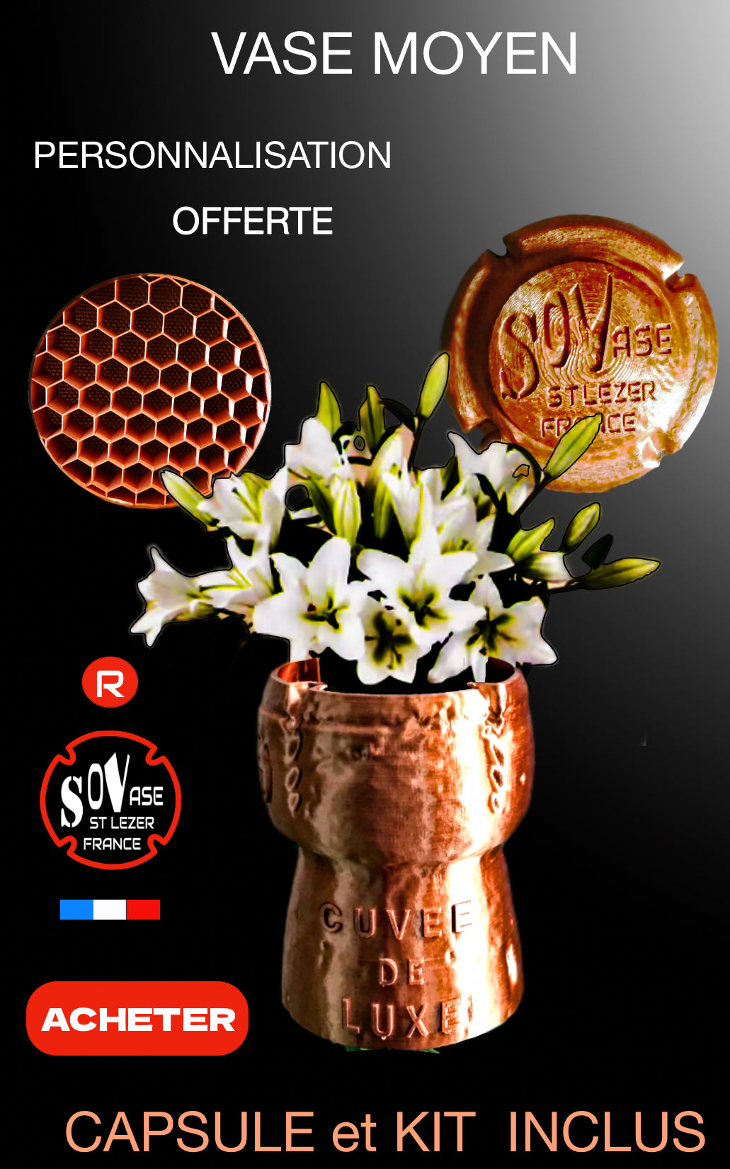 V. VASE MOYEN ARGENT
